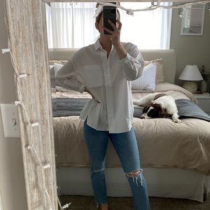 Perfect Mango crisp white button-down